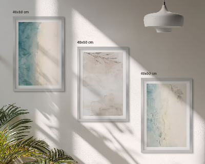 Lot de 3 tableaux pour salon Textures aquarelles subtiles