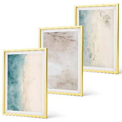 Lot de 3 tableaux pour salon Textures aquarelles subtiles