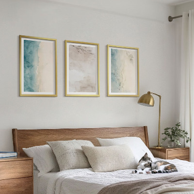 Lot de 3 tableaux pour salon Textures aquarelles subtiles