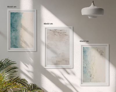 Lot de 3 tableaux pour salon Textures aquarelles subtiles