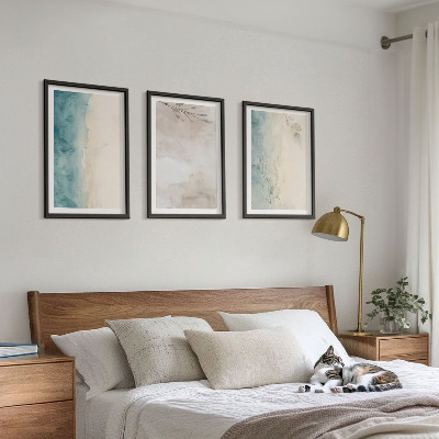 Lot de 3 tableaux pour salon Textures aquarelles subtiles