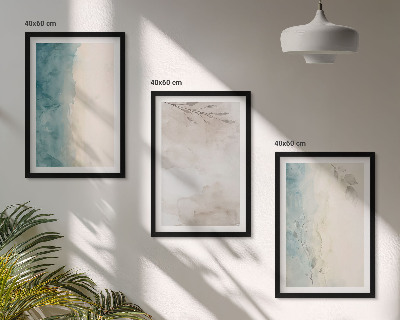 Lot de 3 tableaux pour salon Textures aquarelles subtiles