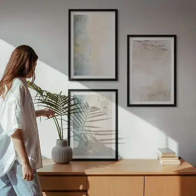 Cadre photo mural modèle aux délicats motifs aquarelle