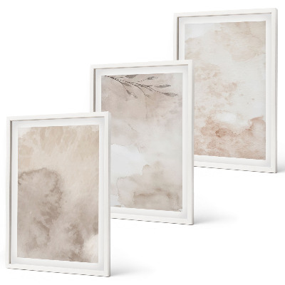 Lot de 3 tableaux pour salon Peinture aquarelle bohème renversée