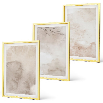 Lot de 3 tableaux pour salon Peinture aquarelle bohème renversée