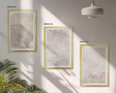 Lot de 3 tableaux pour salon Peinture aquarelle bohème renversée
