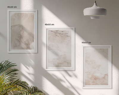 Lot de 3 tableaux pour salon Peinture aquarelle bohème renversée