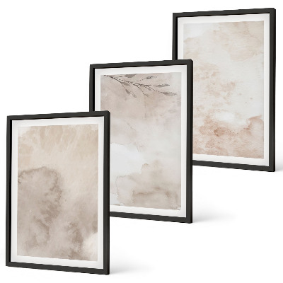 Lot de 3 tableaux pour salon Peinture aquarelle bohème renversée