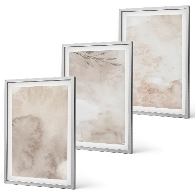 Lot de 3 tableaux pour salon Peinture aquarelle bohème renversée