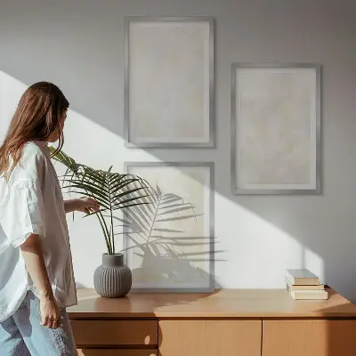 Peinture à texture lumineuse cadre photo mural