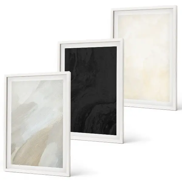 Ensemble de 3 tableaux pour salon motif nuances minimalistes
