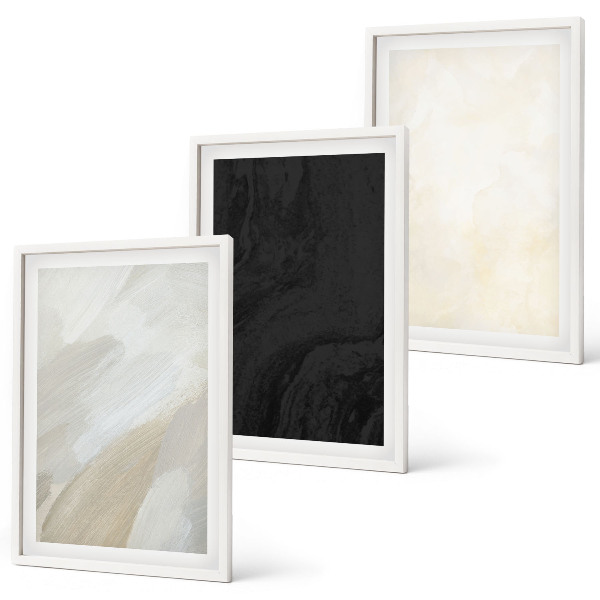Lot de 3 tableaux pour salon Structures nuances minimalisme