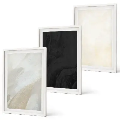 Ensemble de 3 tableaux pour salon motif nuances minimalistes