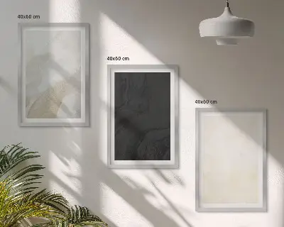 Ensemble de 3 tableaux pour salon motif nuances minimalistes