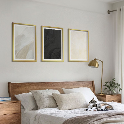 Lot de 3 tableaux pour salon Structures nuances minimalisme