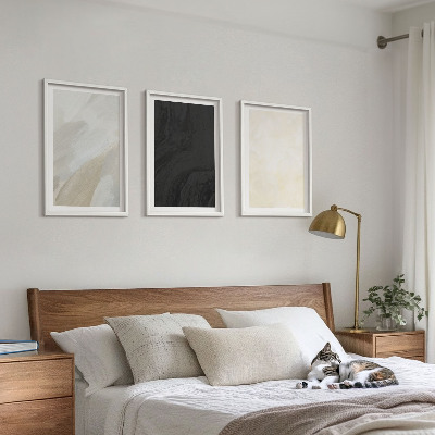 Lot de 3 tableaux pour salon Structures nuances minimalisme