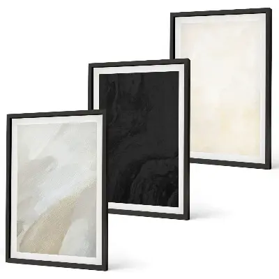 Ensemble de 3 tableaux pour salon motif nuances minimalistes
