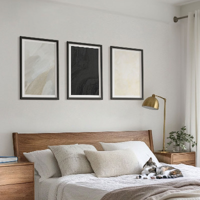 Lot de 3 tableaux pour salon Structures nuances minimalisme
