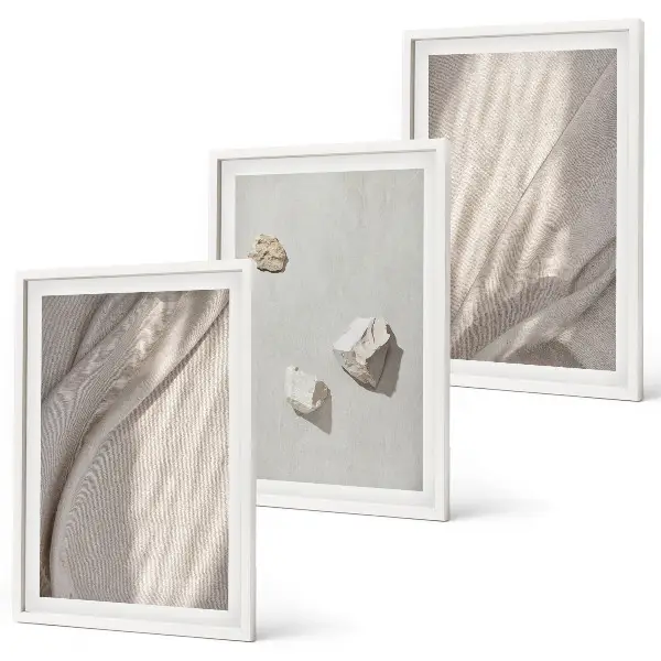 Lot de 3 tableaux pour salon avec motifs de structure de style bohème