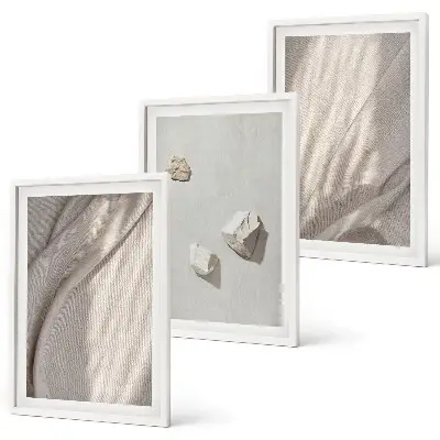 Lot de 3 tableaux pour salon avec motifs de structure de style bohème