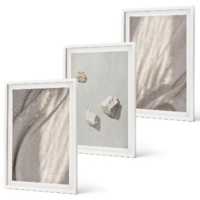 Lot de 3 tableaux pour salon Gros plans de la structure de style bohème