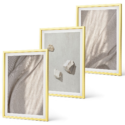 Lot de 3 tableaux pour salon Gros plans de la structure de style bohème