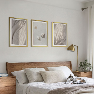 Lot de 3 tableaux pour salon Gros plans de la structure de style bohème