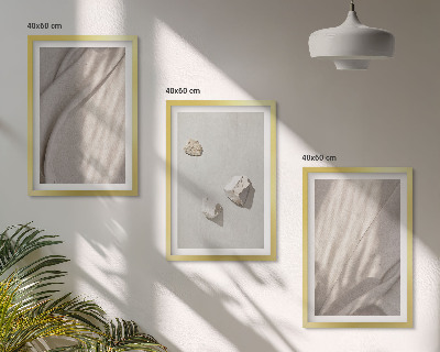 Lot de 3 tableaux pour salon Gros plans de la structure de style bohème