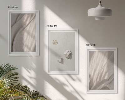 Lot de 3 tableaux pour salon Gros plans de la structure de style bohème