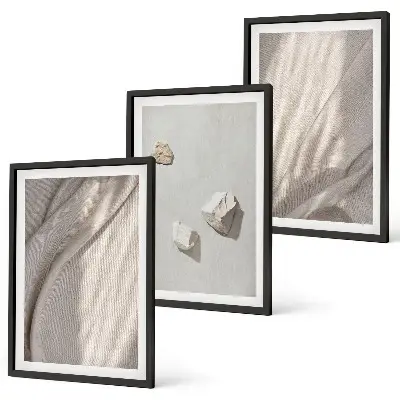 Lot de 3 tableaux pour salon avec motifs de structure de style bohème