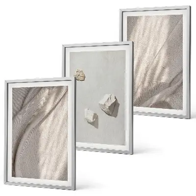 Lot de 3 tableaux pour salon avec motifs de structure de style bohème