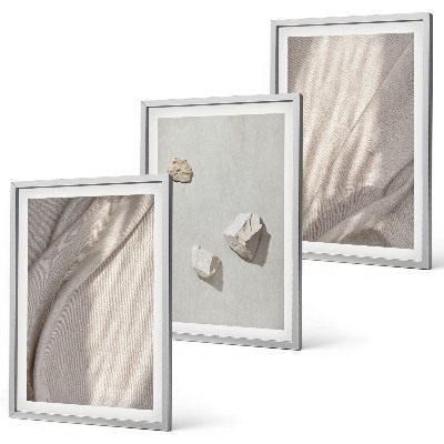 Lot de 3 tableaux pour salon Gros plans de la structure de style bohème