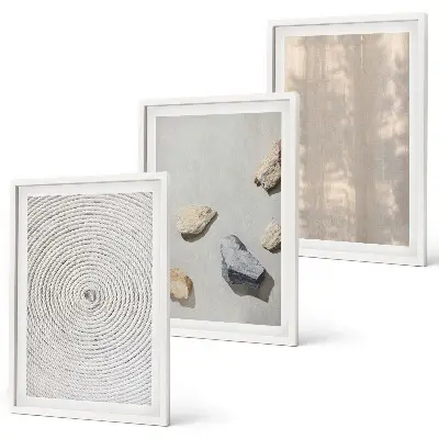 Cadre photo mural à structures aux textures naturelles bohèmes