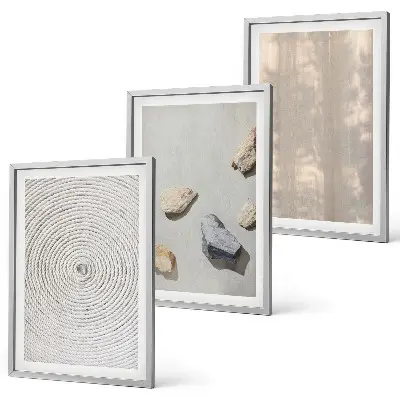 Cadre photo mural à structures aux textures naturelles bohèmes