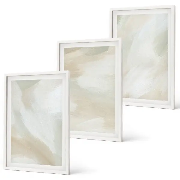 Lot de 3 tableaux pour salon avec motif de texture de peinture minimaliste