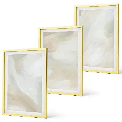 Lot de 3 tableaux pour salon avec motif de texture de peinture minimaliste