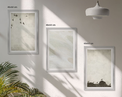 Cadre photo mural Oiseaux, rochers, coups de pinceau, décorations