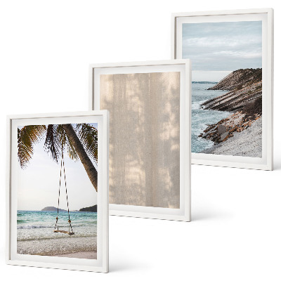 Lot de 3 tableaux pour salon Vues estivales sur la plage et le sable