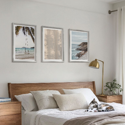 Lot de 3 tableaux pour salon Vues estivales sur la plage et le sable