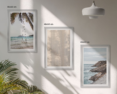 Lot de 3 tableaux pour salon Vues estivales sur la plage et le sable