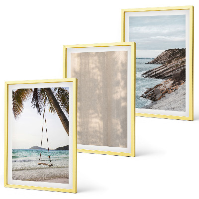Lot de 3 tableaux pour salon Vues estivales sur la plage et le sable