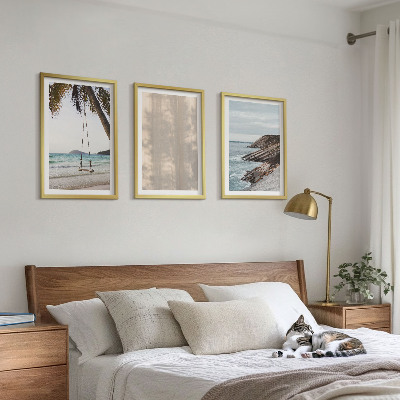 Lot de 3 tableaux pour salon Vues estivales sur la plage et le sable