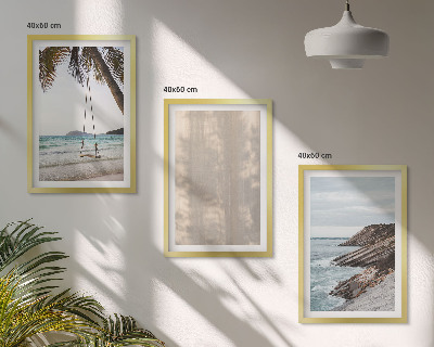 Lot de 3 tableaux pour salon Vues estivales sur la plage et le sable