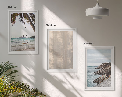 Lot de 3 tableaux pour salon Vues estivales sur la plage et le sable