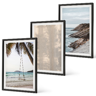 Lot de 3 tableaux pour salon Vues estivales sur la plage et le sable