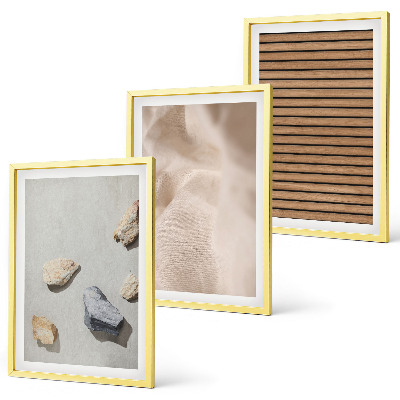 Lot de 3 tableaux pour salon Textures de pierre, de bois et de tissu
