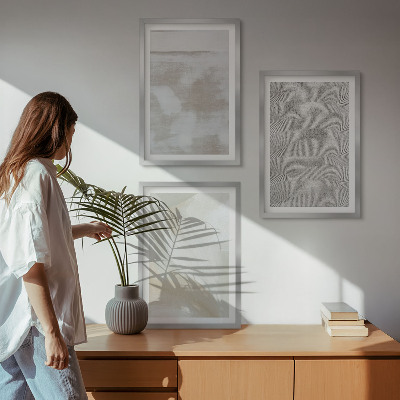 Lot de 3 tableaux pour salon Design moderne abstrait