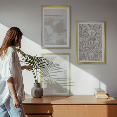 Lot de 3 tableaux pour salon Design moderne abstrait