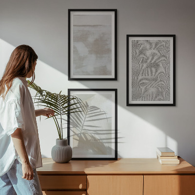 Lot de 3 tableaux pour salon Design moderne abstrait
