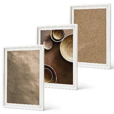 Lot de 3 tableaux pour salon Structures minimalistes en pierre